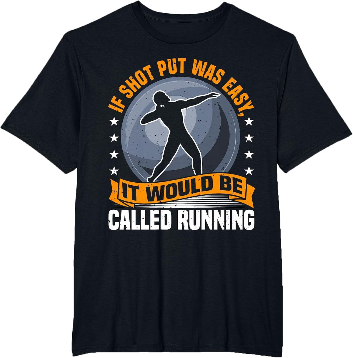Shot Put Athlete Saying, Funny Running Comparison, Thrower T-Shirt - Black