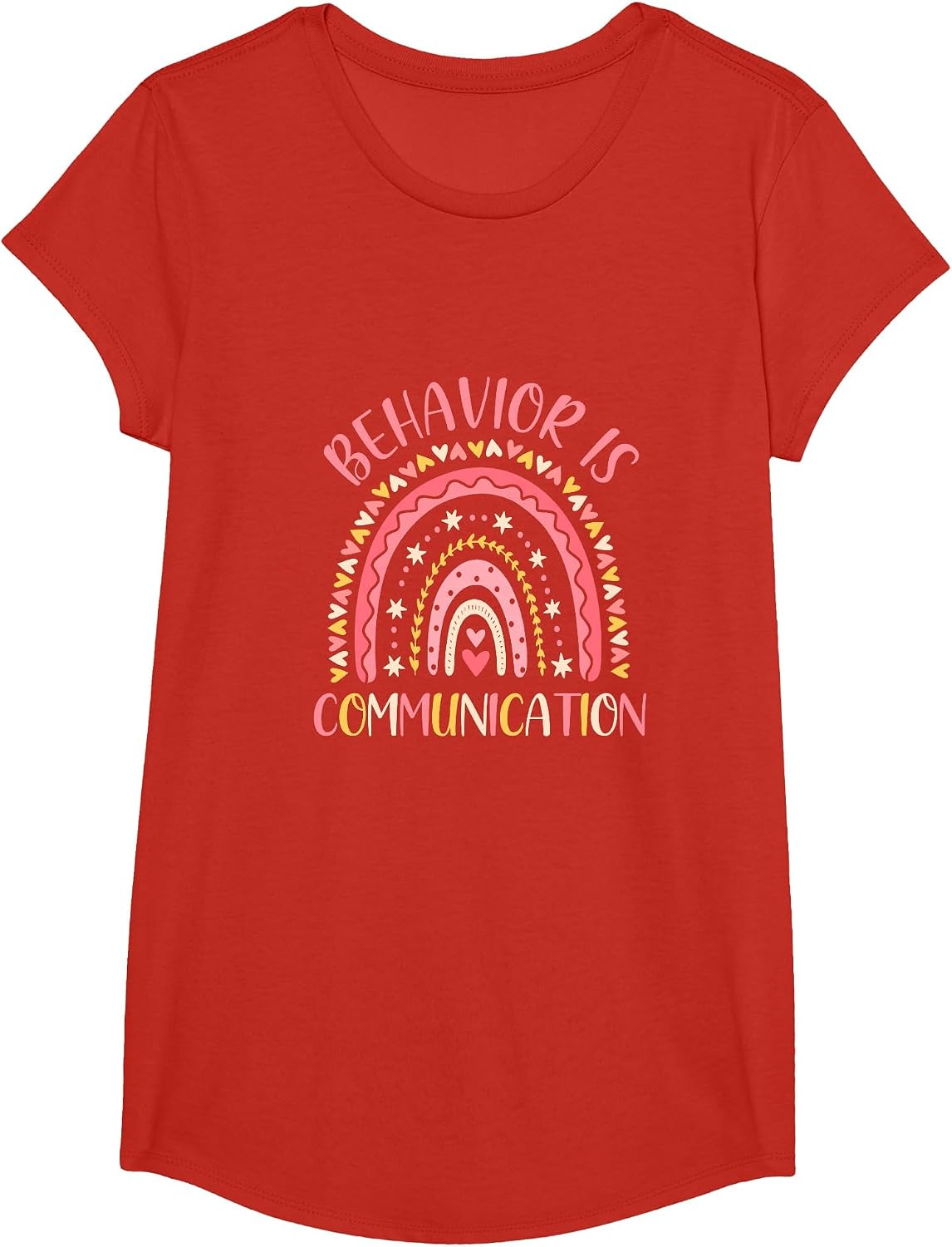 Behavior is Communication Special Education SPED Teacher T-Shirt - Girls Red