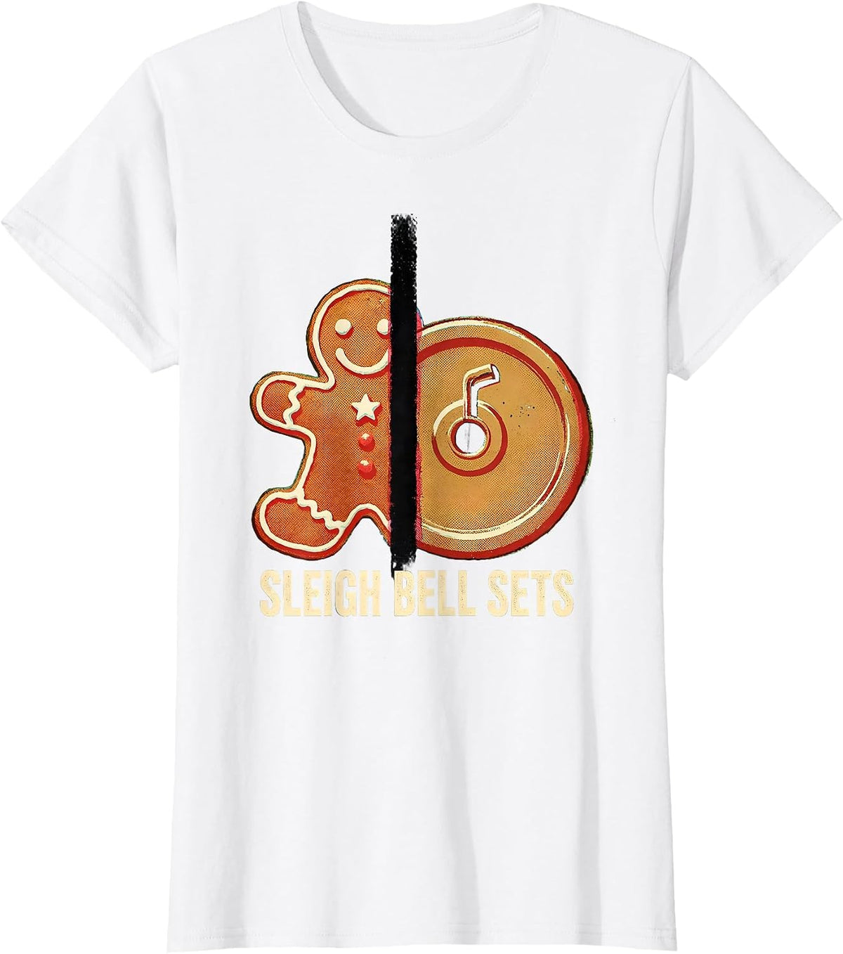 Sleigh Bell Sets Funny Christmas Gym Workout Weightlifting T-Shirt - White