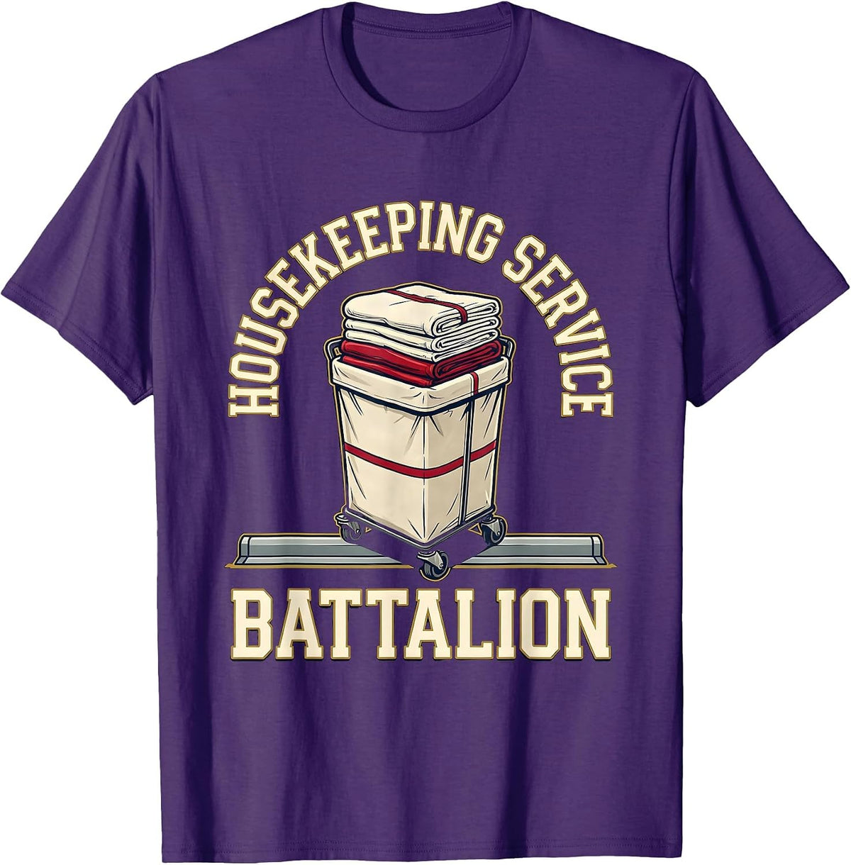 Housekeeping Service Battalion Sports Funny Custodian T-Shirt - Purple