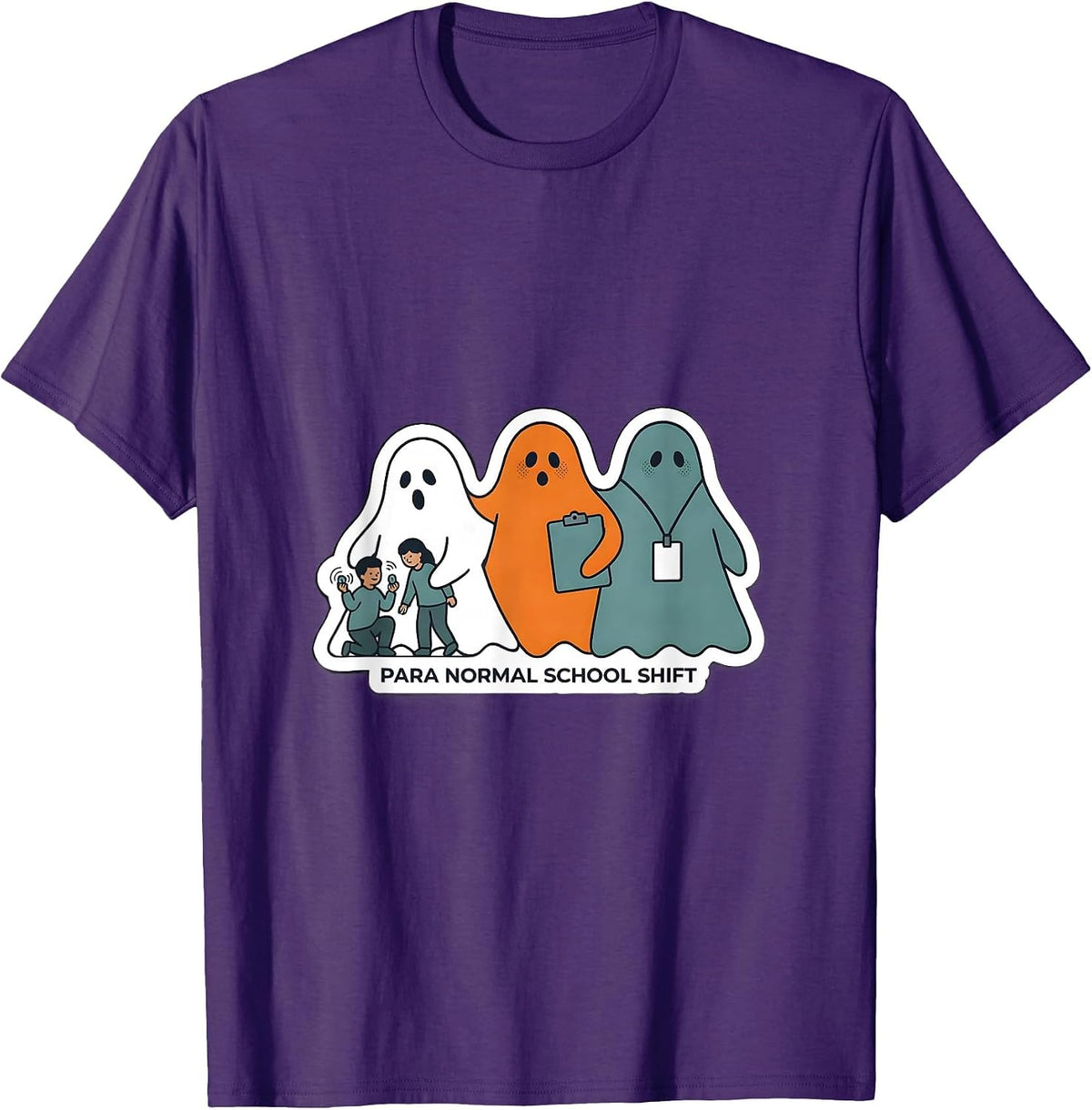 Para Normal School Shift Spooky Paraeducator Halloween T-Shirt - Purple