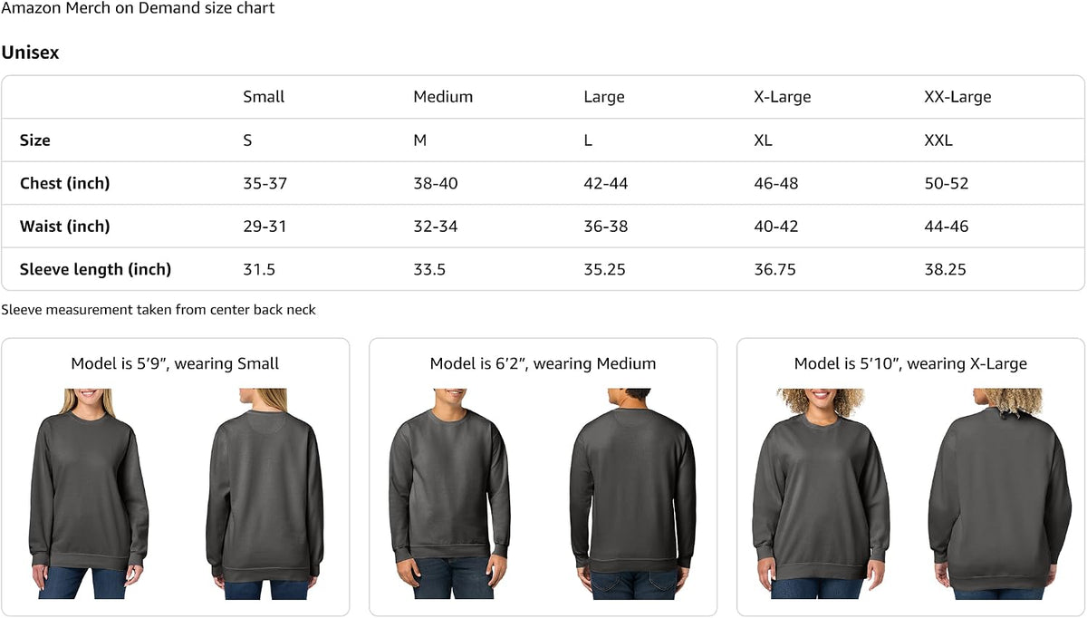 Tuxedo Cat Comfort Colors Adult Sweatshirt - size chart