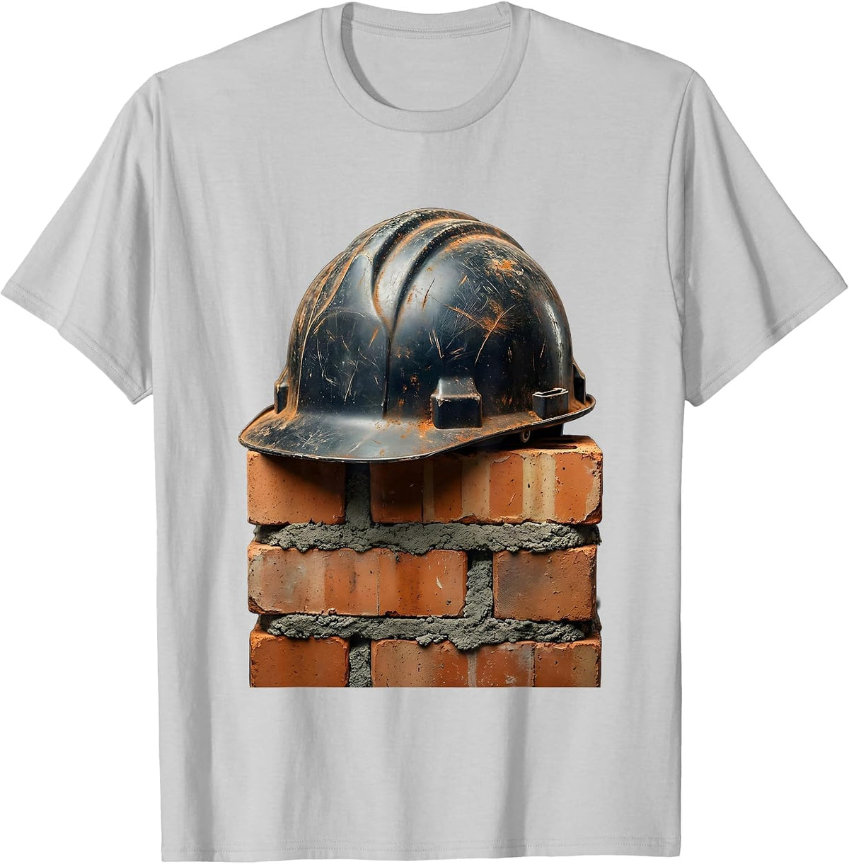 Men's Mason 67 Vintage Hard Hat and Bricks Graphic T-Shirt - Silver Grey