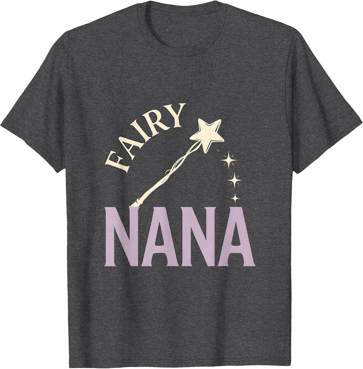 Fairy Nana Minimalist Grandmother Godmother Gift Whimsy T-Shirt - Dark Heather Grey
