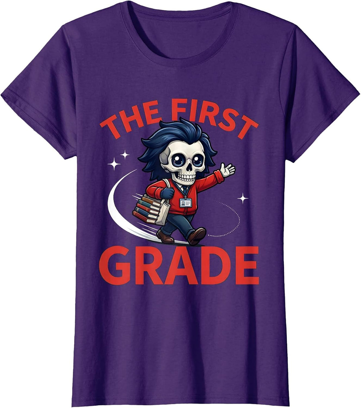 Women's THE FIRST GRADE Funny Teacher Back To School Classroom T-Shirt - Purple