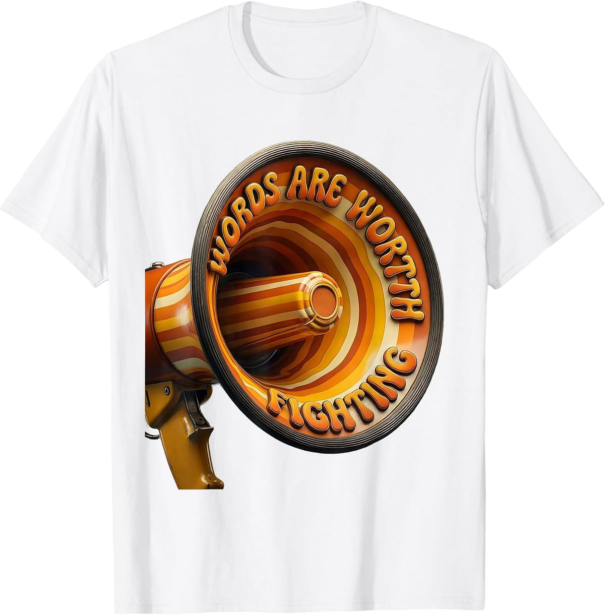 Men's Words Are Worth Fighting Speech Therapy Design T-Shirt - White