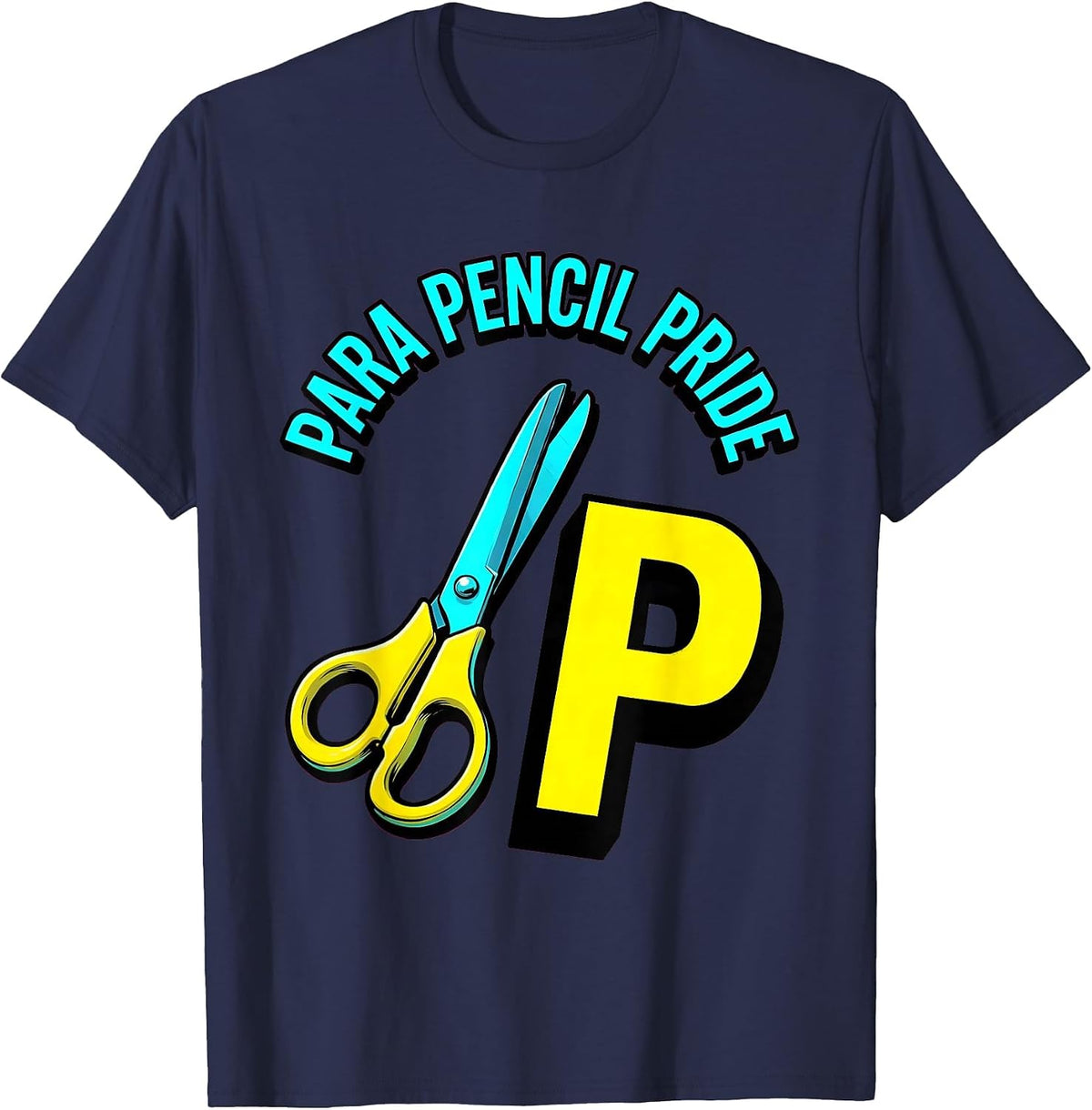 Para Pencil Pride Pop Art Pre-K Teacher Back To School T-Shirt - Navy Blue