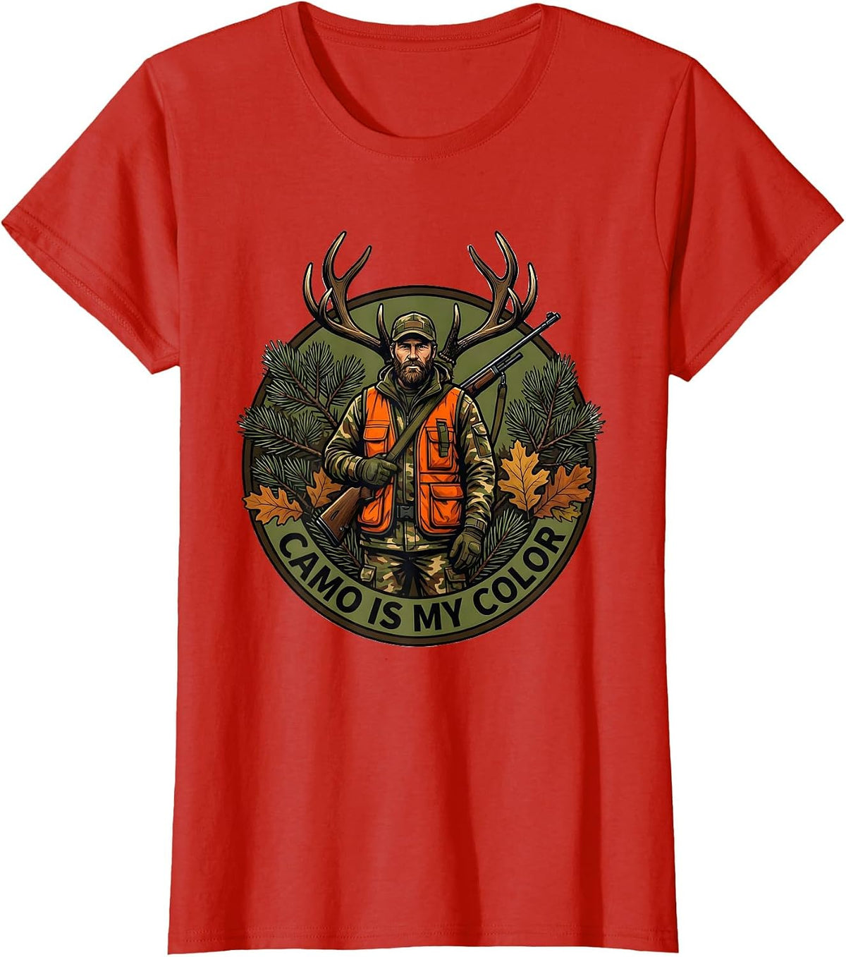 Camo Is My Color Hunting Design T-Shirt - Red