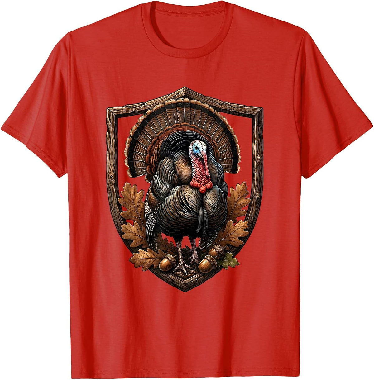 Men's Wild Turkey Strutting Camo Graphic Tee T-Shirt - Red