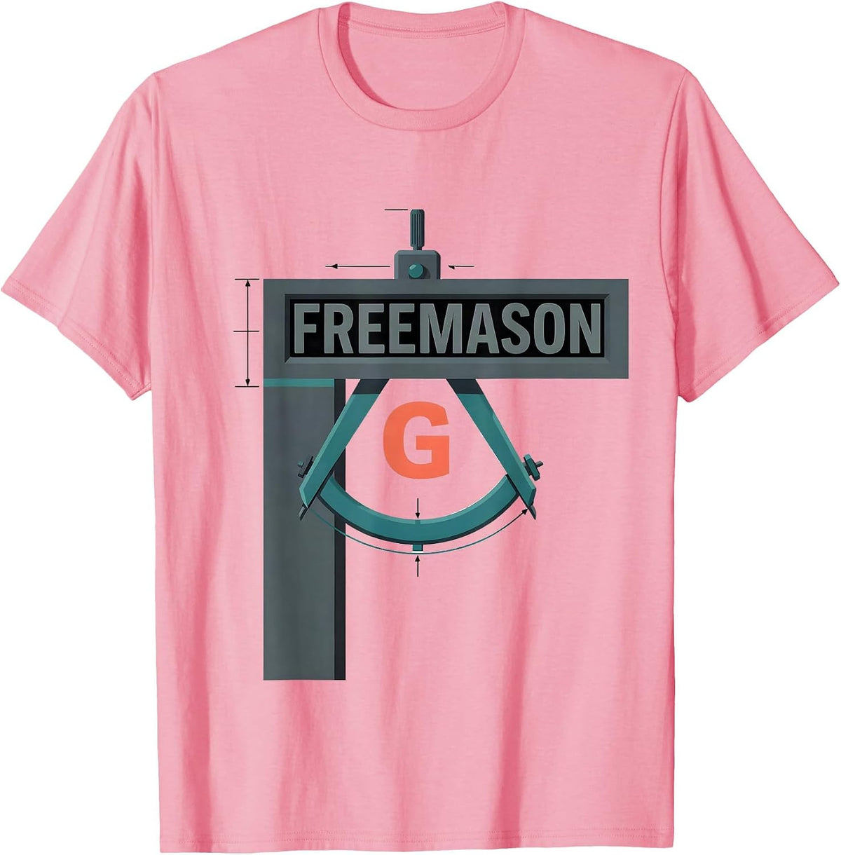 Men's Freemason Square And Compass Fraternal Pride Masonic Gift T-Shirt - Pink