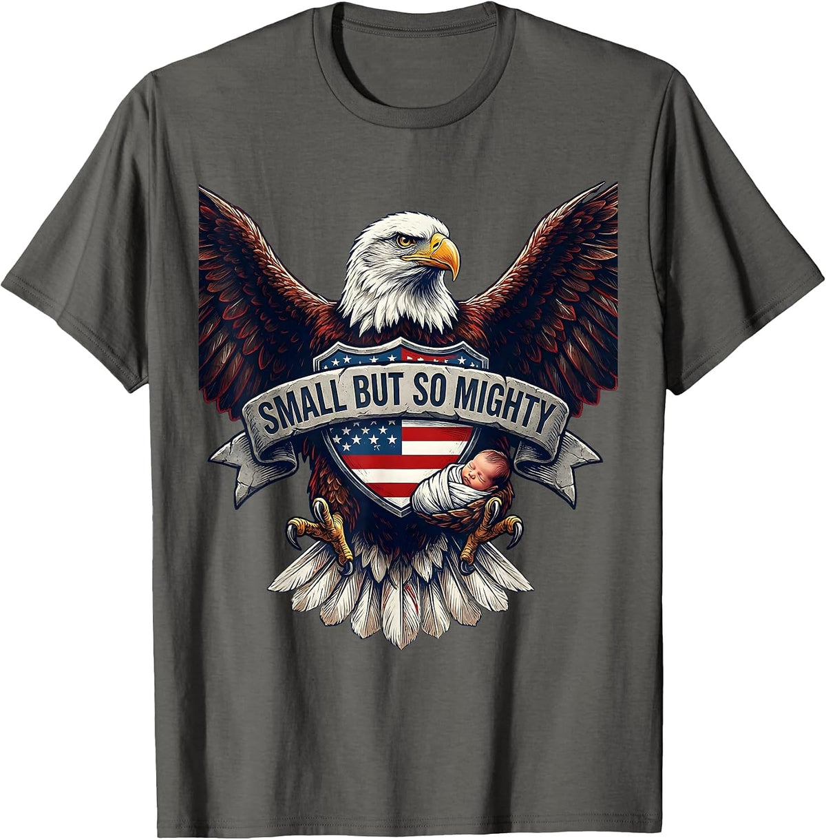 Men's Small But So Mighty NICU Nurse Design T-Shirt - Asphalt Grey