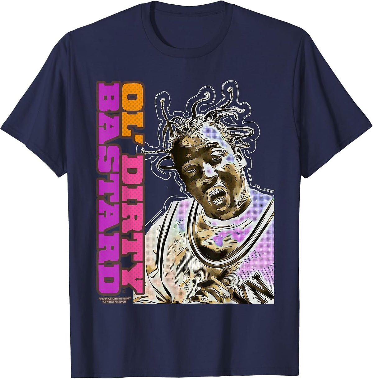 ODB Ol Dirty Ba-ard Wu Tang Icon Comic Hip Hop Gangsta T-Shirt - Navy Blue