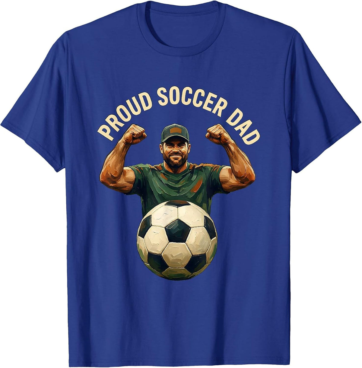 Proud Soccer Dad Graphic Design T-Shirt - Royal Blue