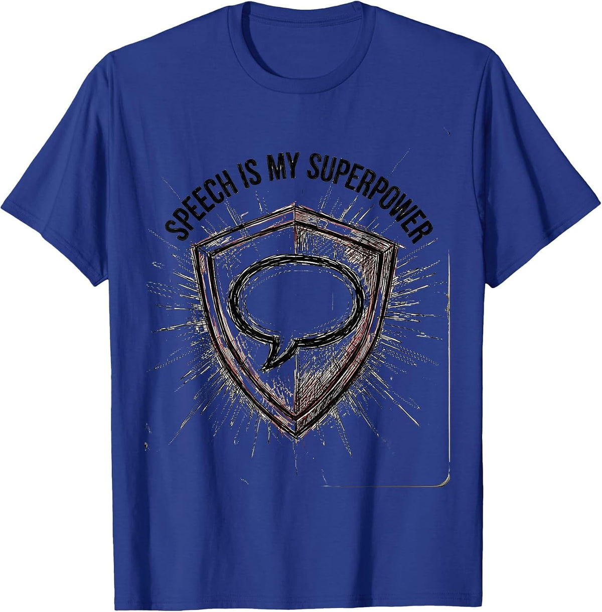Men's Speech Is My Superpower SLP Design T-Shirt - Royal Blue