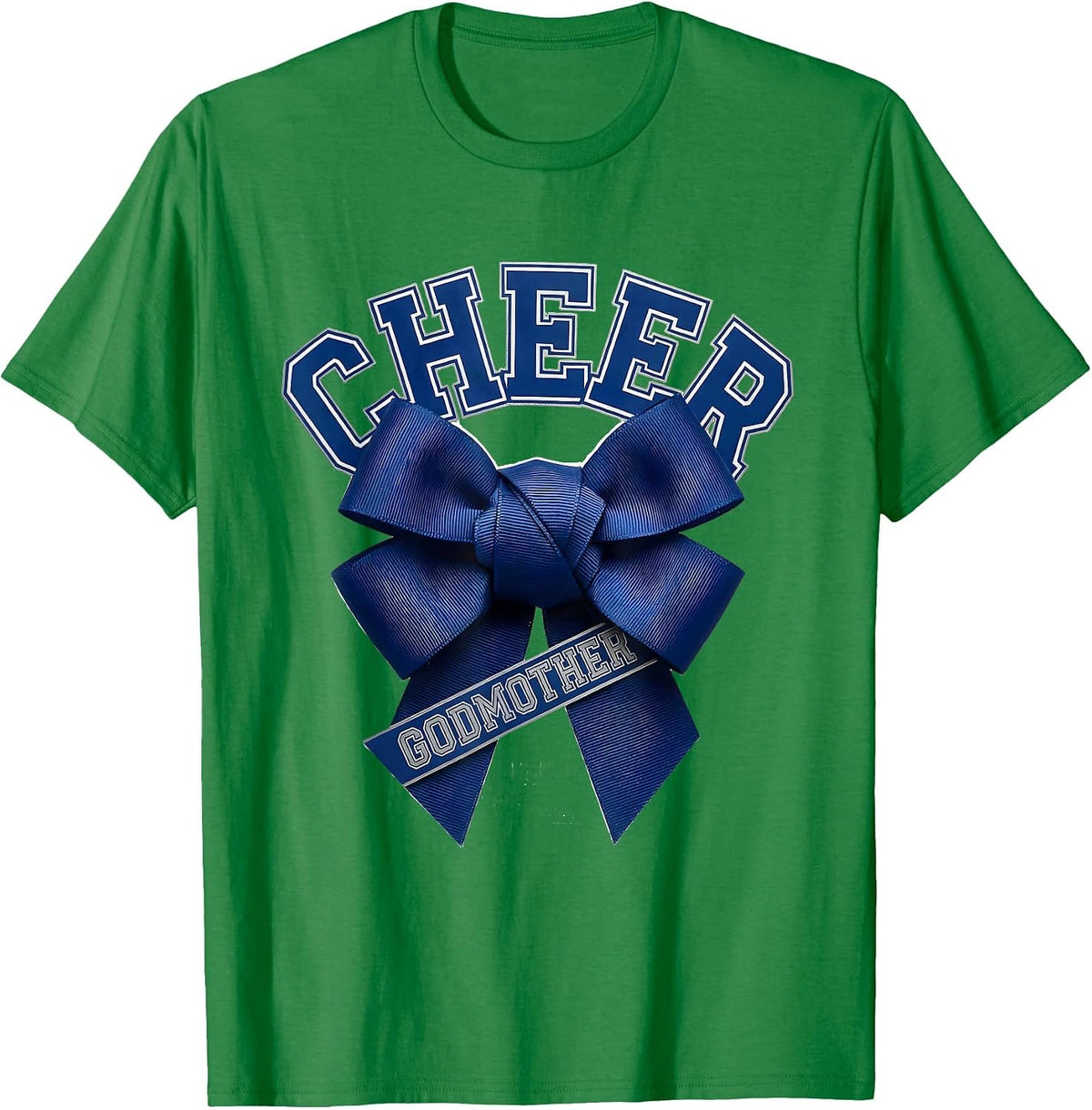 Men's Cheer Godmother Coquette Bow Sport Cheerleader Team Spirit T-Shirt - Kelly Green