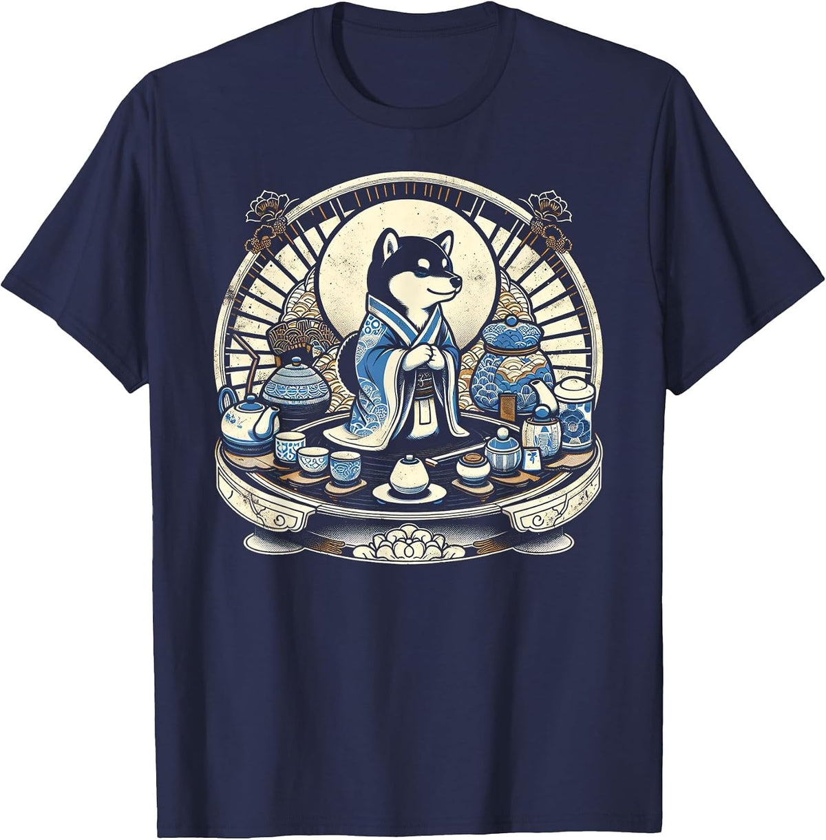 Shiba Inu Tea Master T-Shirt - Navy Blue