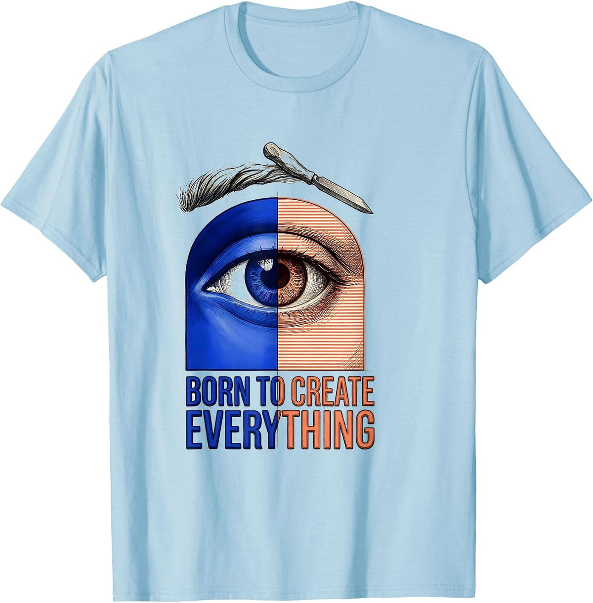 Men's Born to Create Everything Renaissance Design T-Shirt - Baby Blue