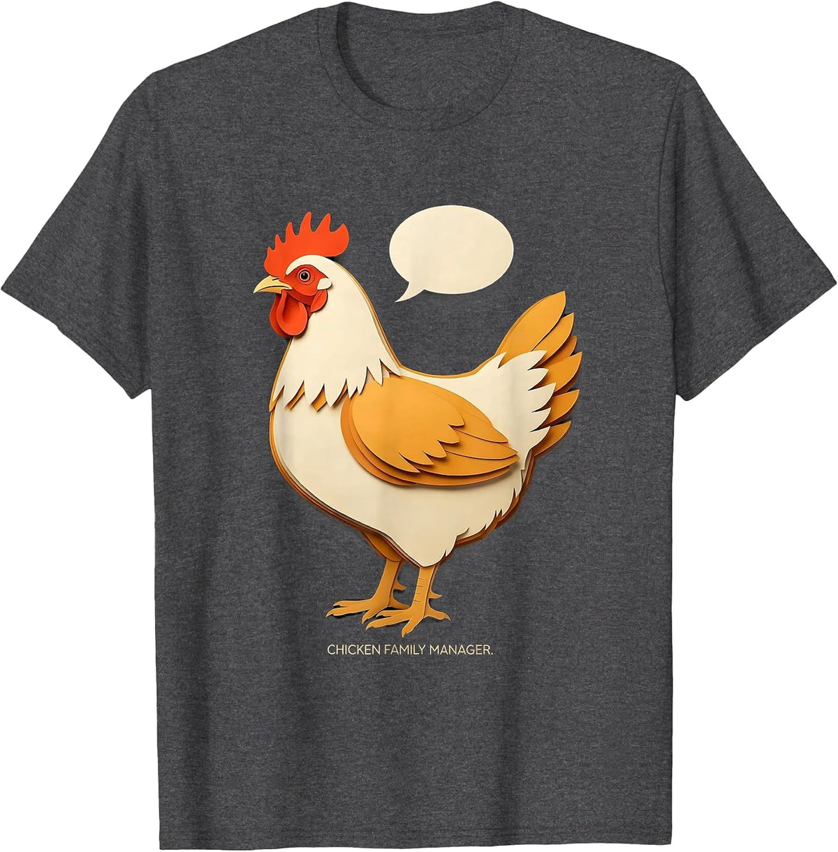 Chicken Family Manager Funny Chicken Lover Farm Humor T-Shirt - Dark Heather Grey