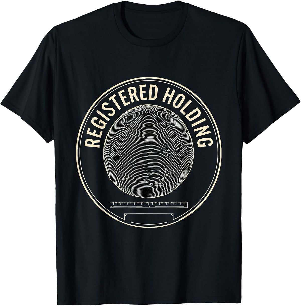 Men's Registered Holding Topographic Contour Rock Collector T-Shirt - Black
