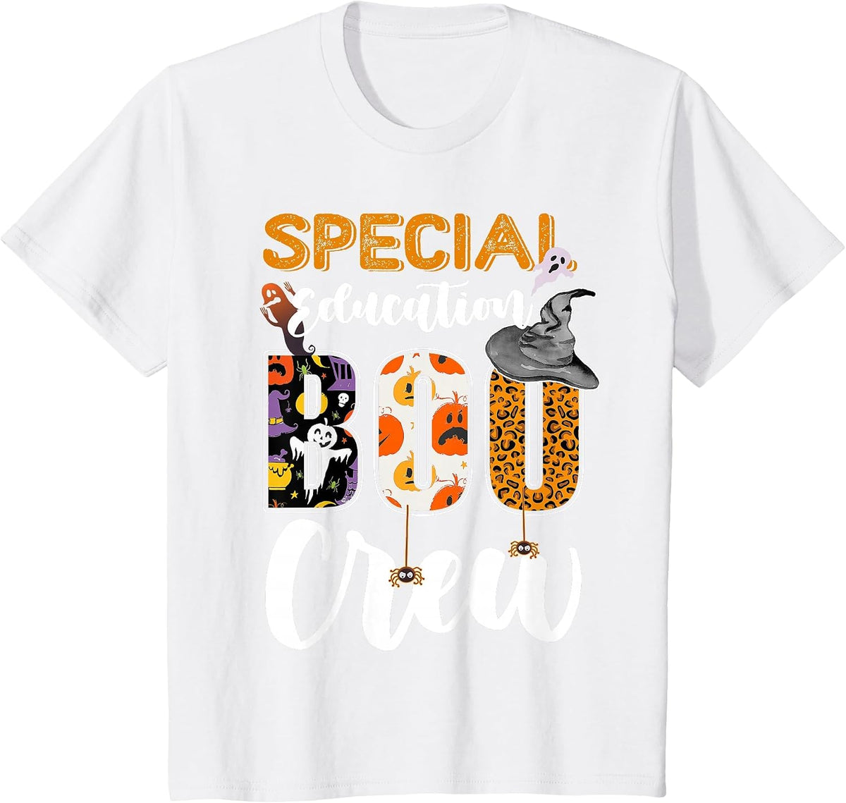 Special Education Boo Crew Ghost Funny Halloween Matching T-Shirt - White