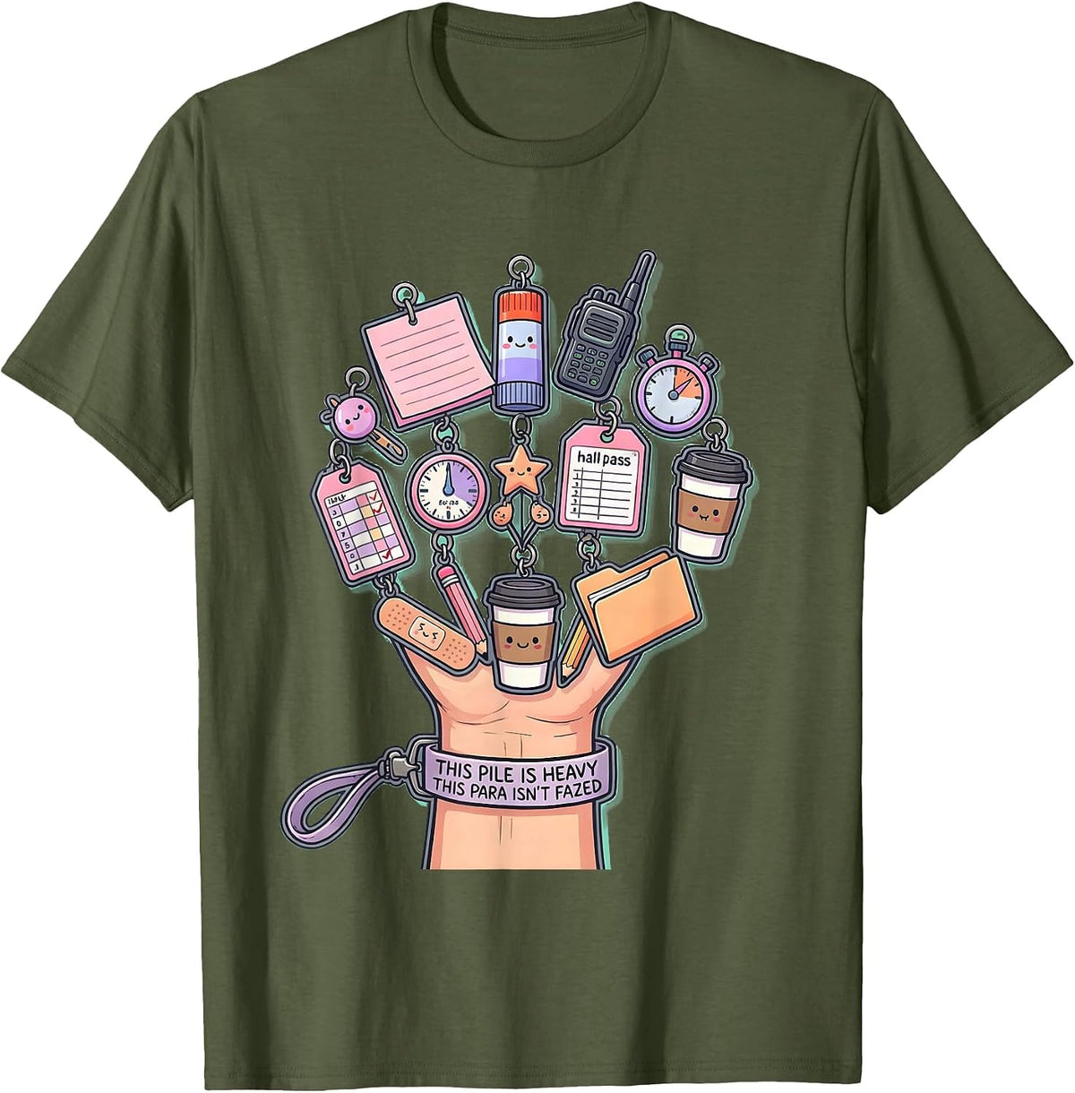 This Pile Is Heavy This Para Isn't Fazed Funny T-Shirt - Olive Green