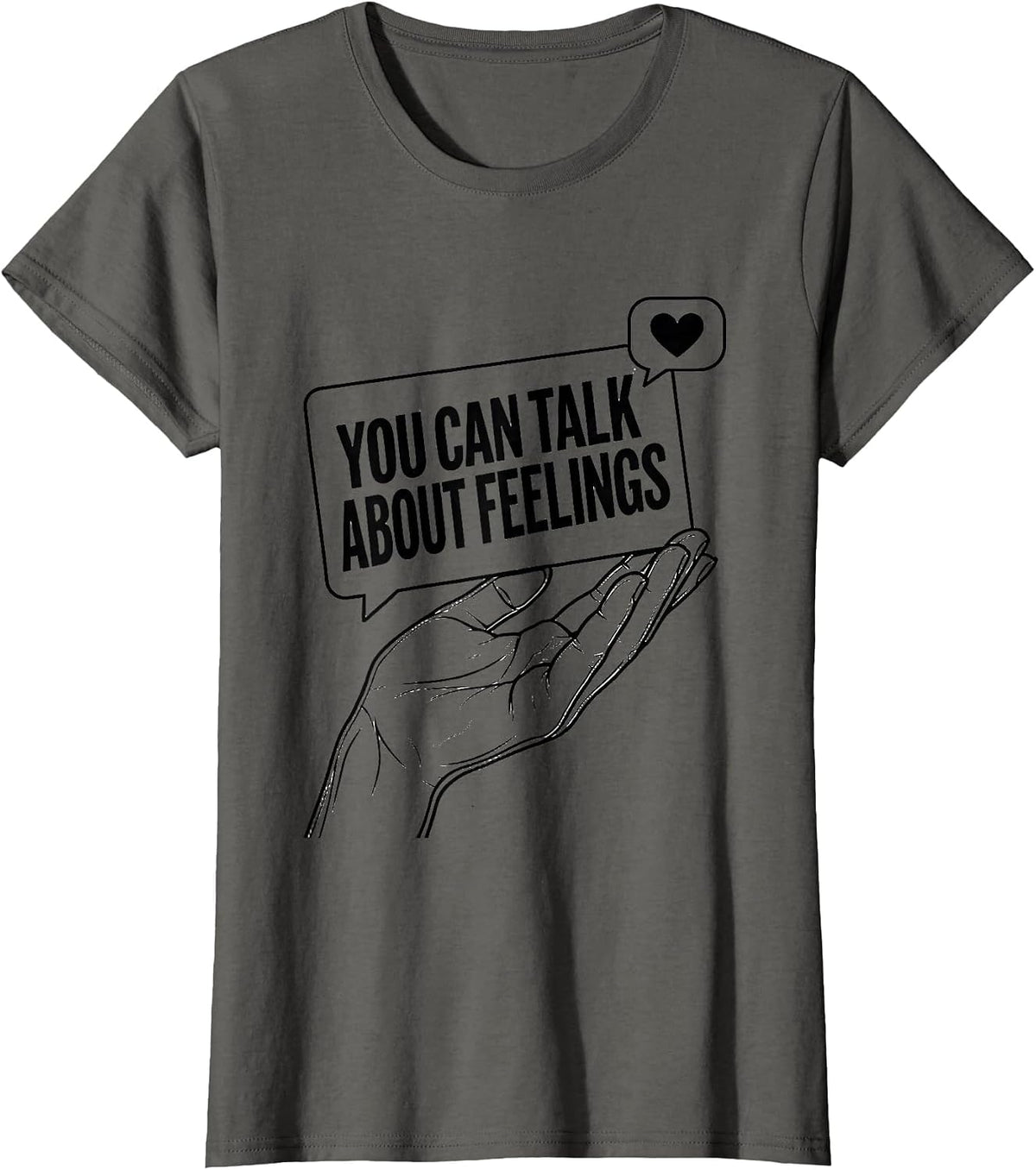 Women's You Can Talk About Feelings Mental Health Counselor T-Shirt - Asphalt Grey