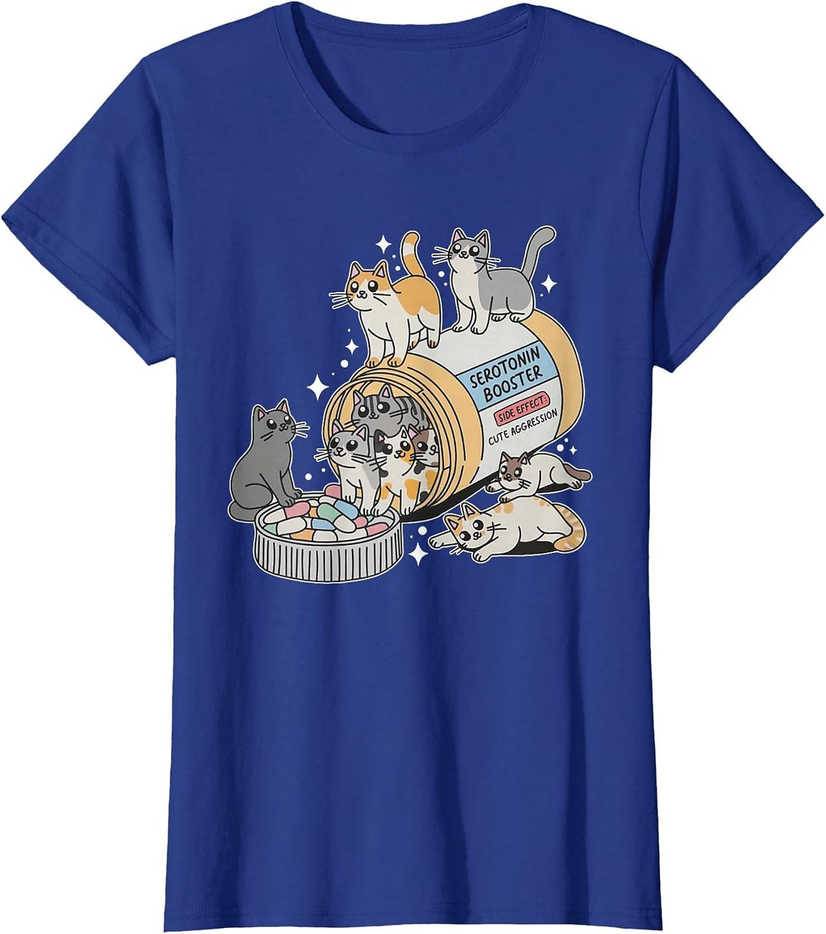 Serotonin Booster Cats, Super Cute for Cat Mom T-Shirt - Royal Blue