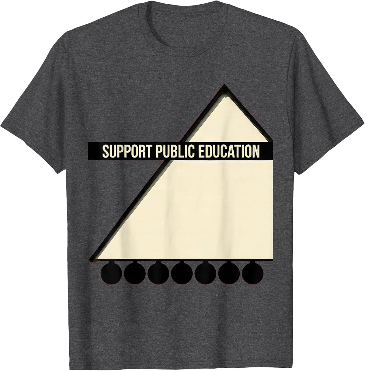 Support Public Education Teacher Red For Ed Protest T-Shirt - Dark Heather Grey