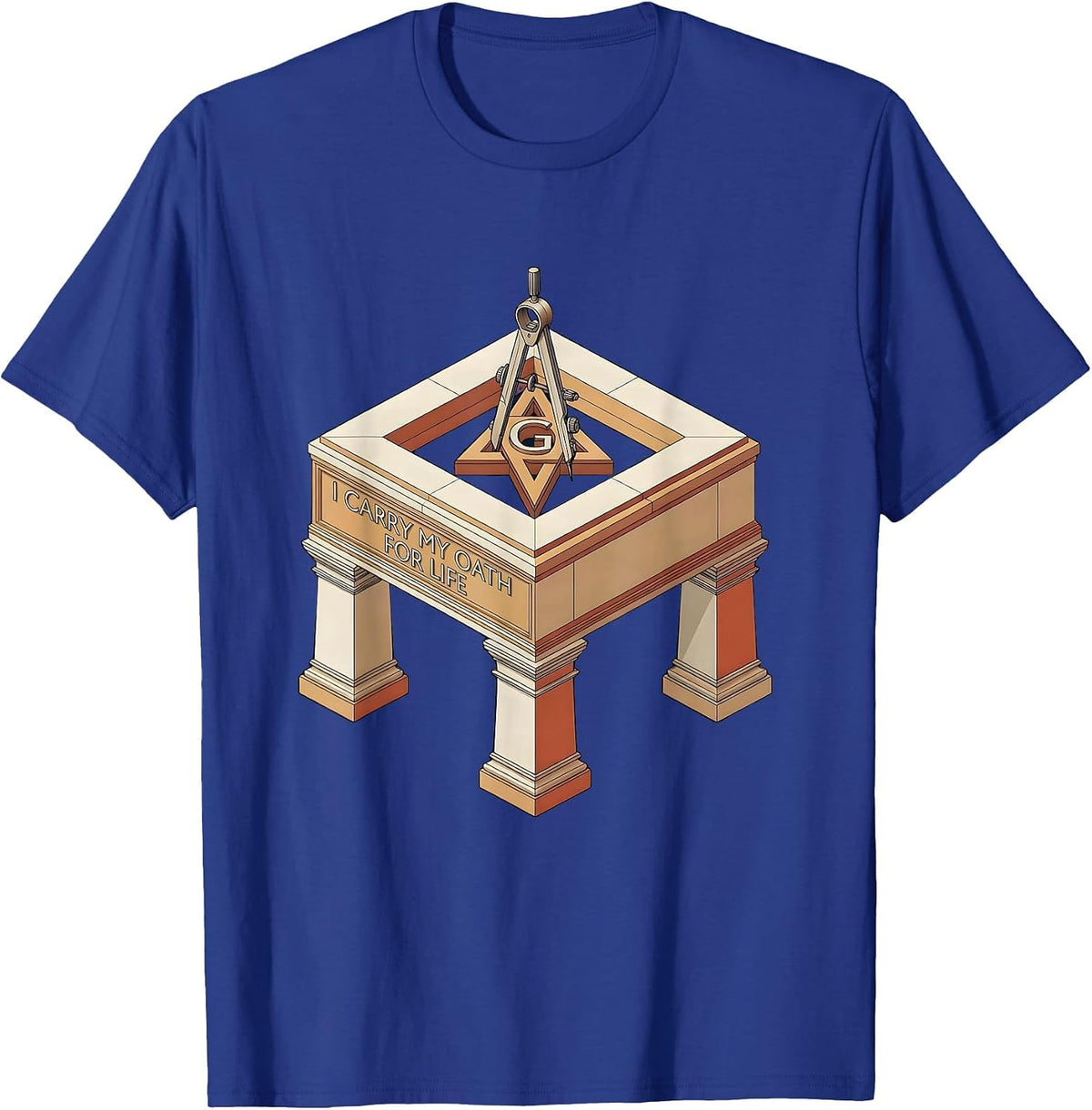Men's I Carry My Oath For Life Masonic Freemason Master Mason T-Shirt - Royal Blue
