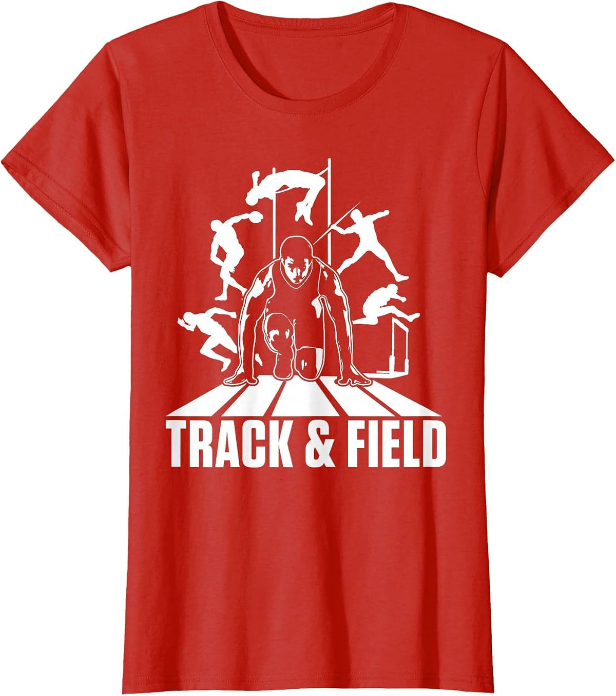 Cute Track and Field Athletics T-Shirt for Boys and Girls T-Shirt - Red