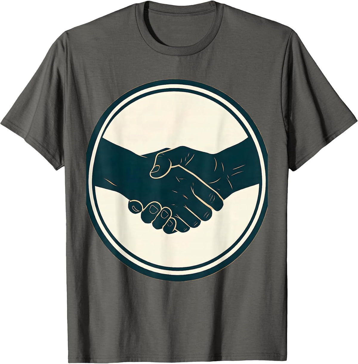 Physical Therapy Supportive Handshake Illustration T-Shirt - Asphalt Grey