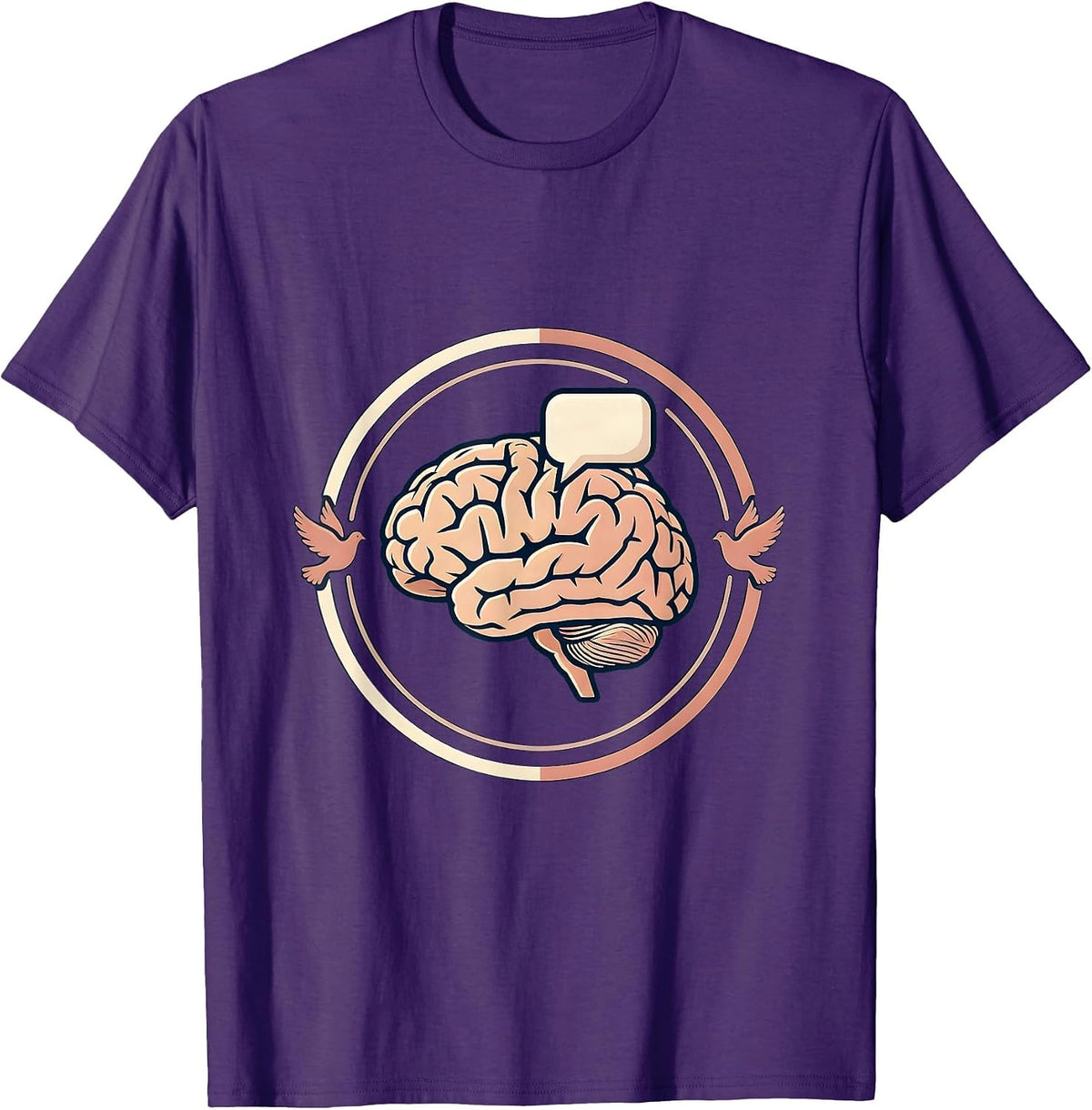 Brain Speech Bubble Graphic - SLP Mind Art T-Shirt - Purple