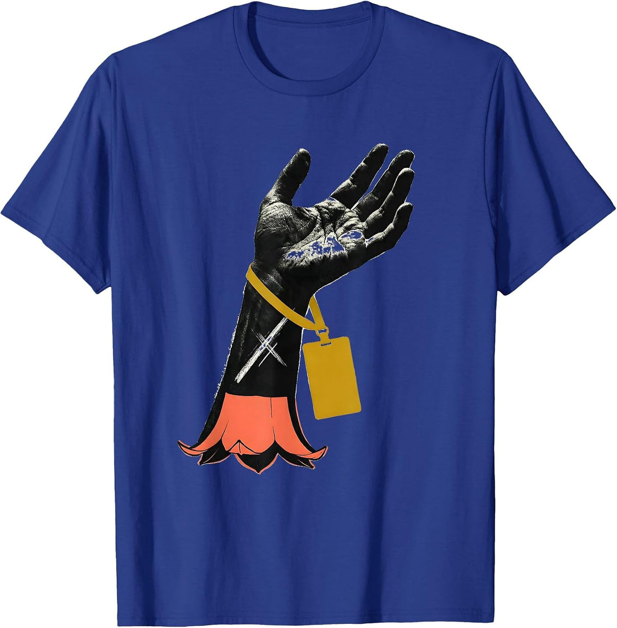 Men's Supportive Forearm Midcentury Modern Social Worker Christmas T-Shirt - Royal Blue
