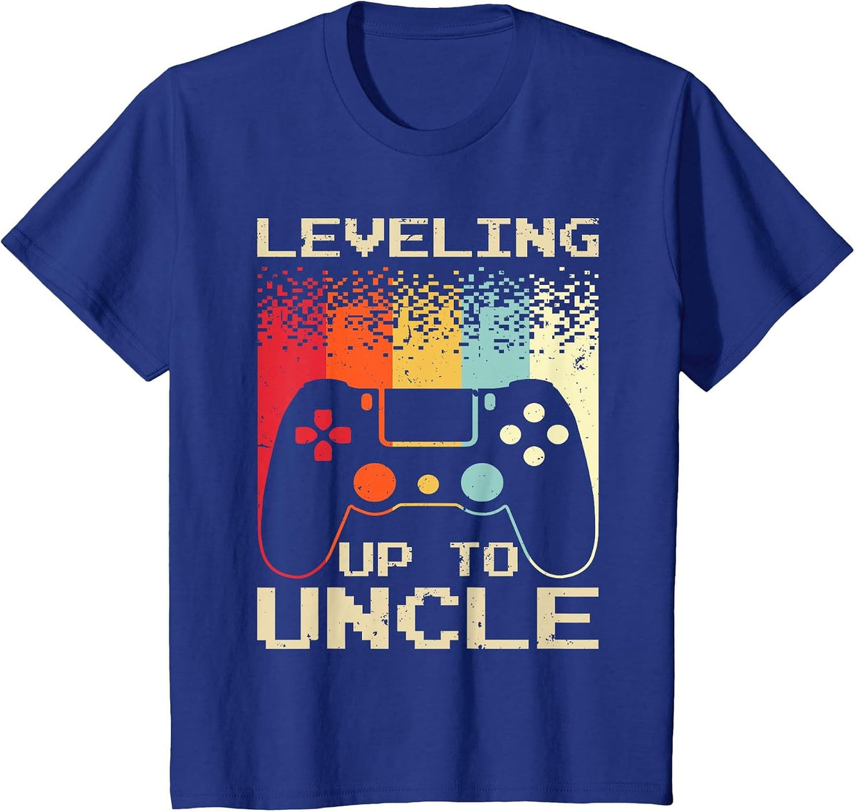 Best New Uncle for Men Boys Soon to Be Uncle Nephew Gamer T-Shirt - Royal Blue