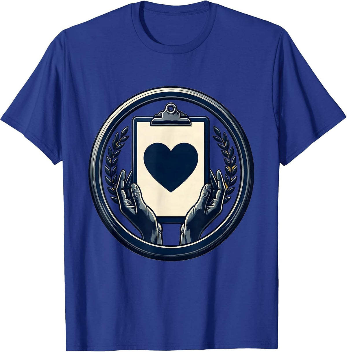 Social Worker Clipboard Heart Graphic Design Gift T-Shirt - Royal Blue