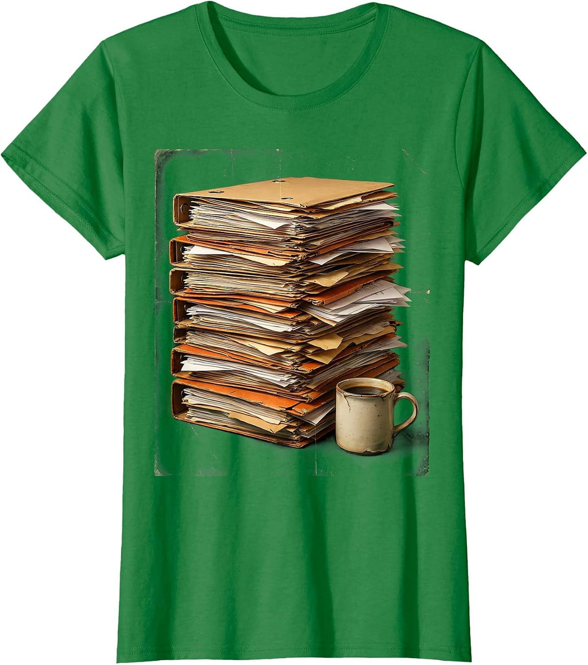 Women's Social Worker Case Files Coffee Graphic T-Shirt - Kelly Green