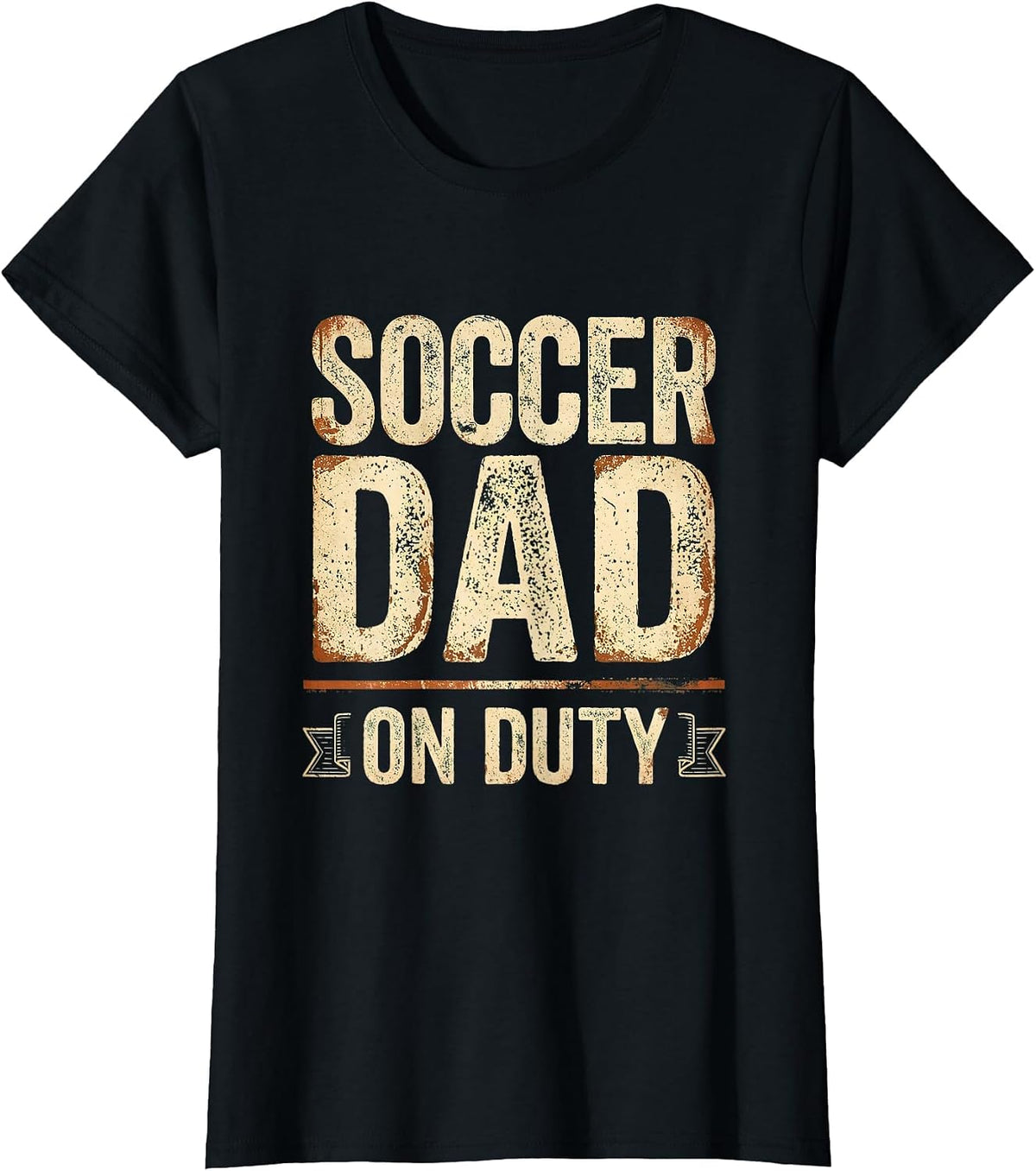 Women's Soccer Dad On Duty Graphic Design T-Shirt - Black