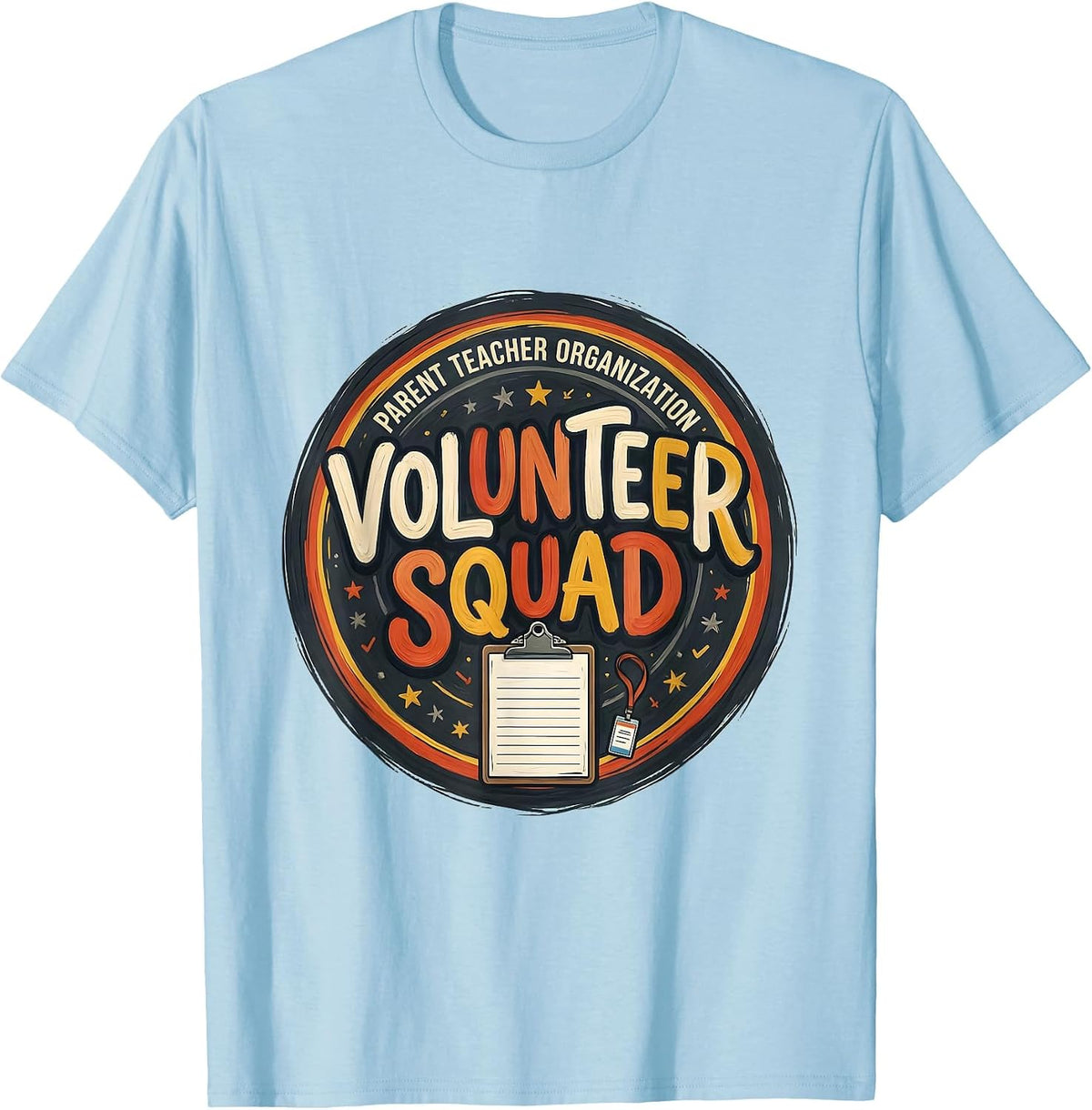 Men's Parent Teacher Organization Volunteer Squad Retro T-Shirt - Baby Blue