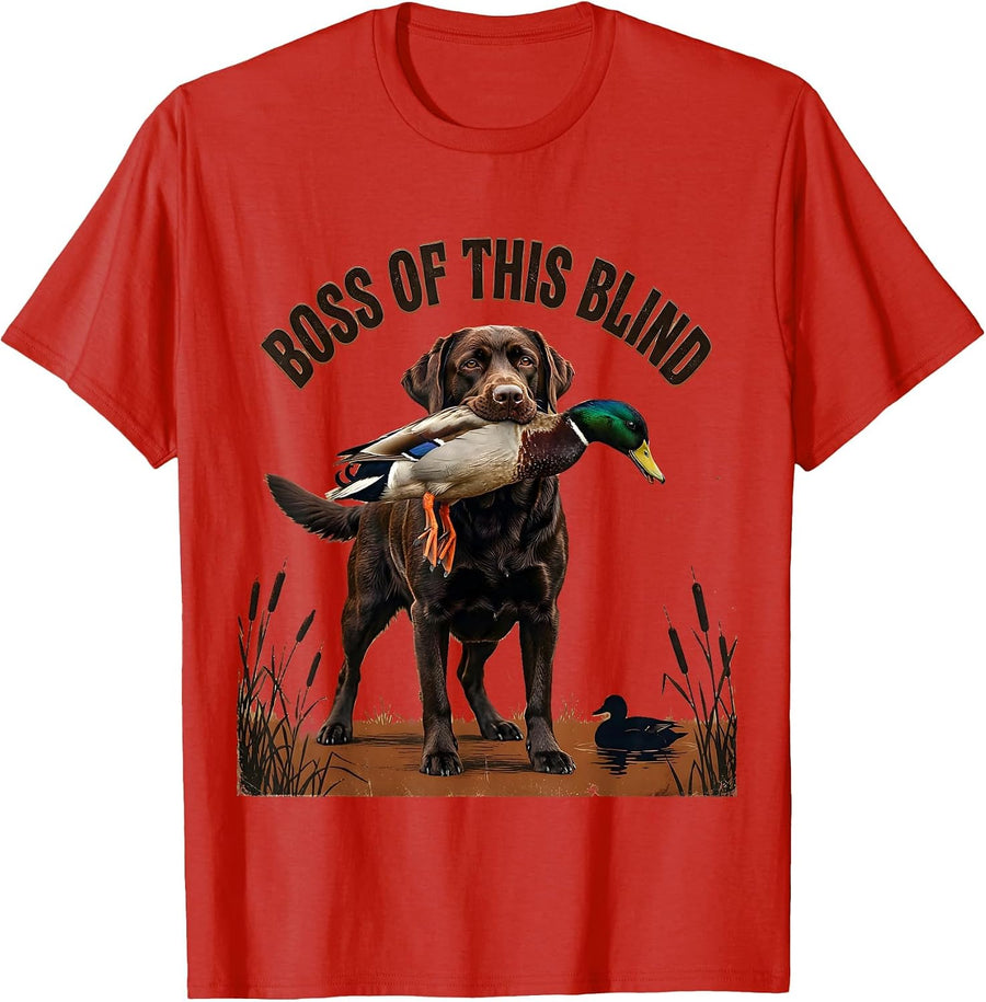 Men's Boss Of This Blind Vintage Labrador Duck Hunting Local Boy T-Shirt - Red
