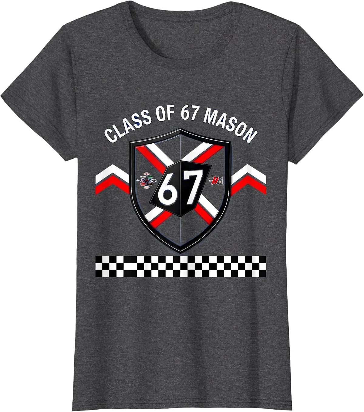 Women's Class of 67 Mason Graduation Design T-Shirt - Dark Heather Grey