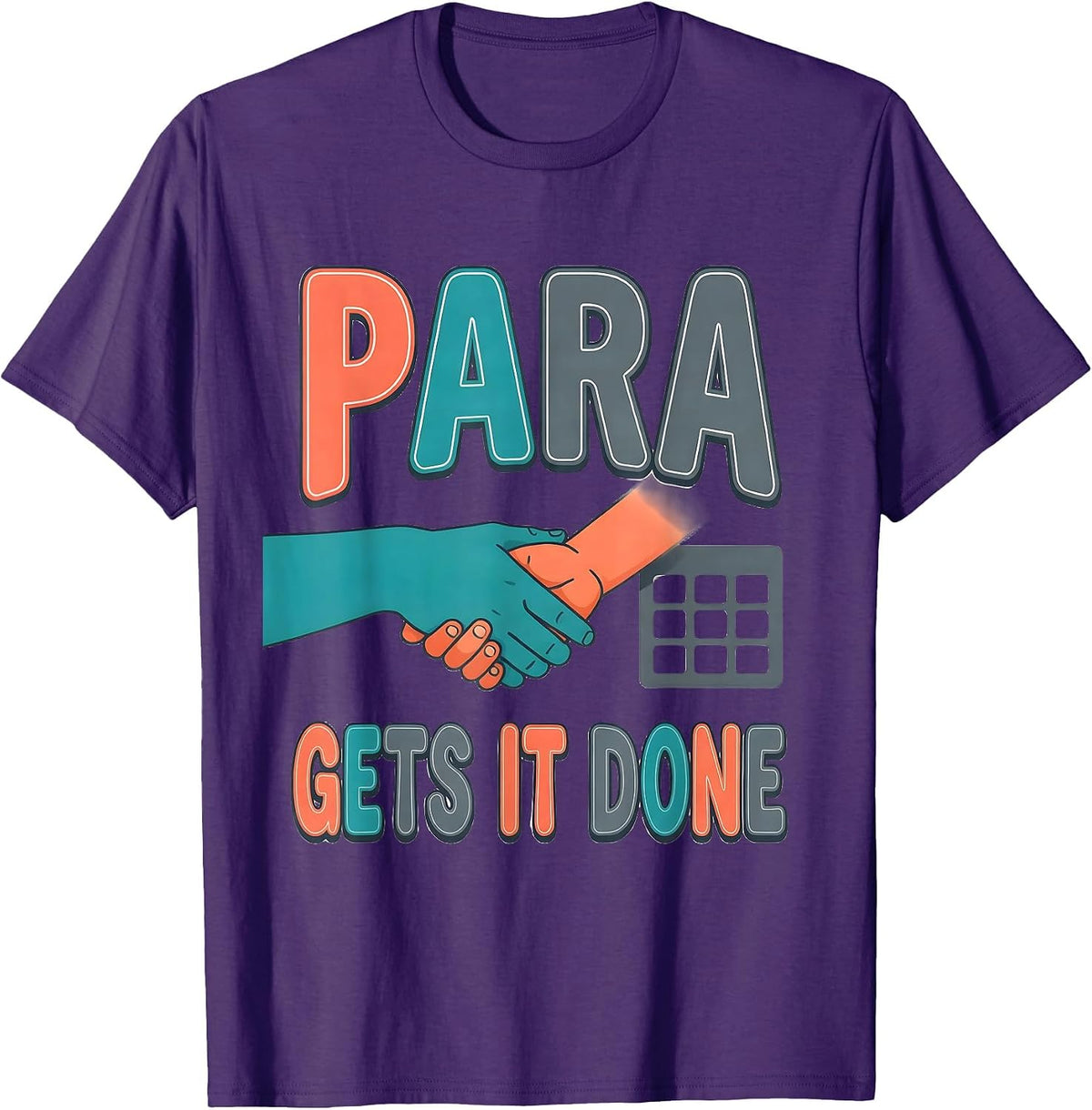 Para Gets It Done Funny Paraprofessional Paraeducator T-Shirt - Purple