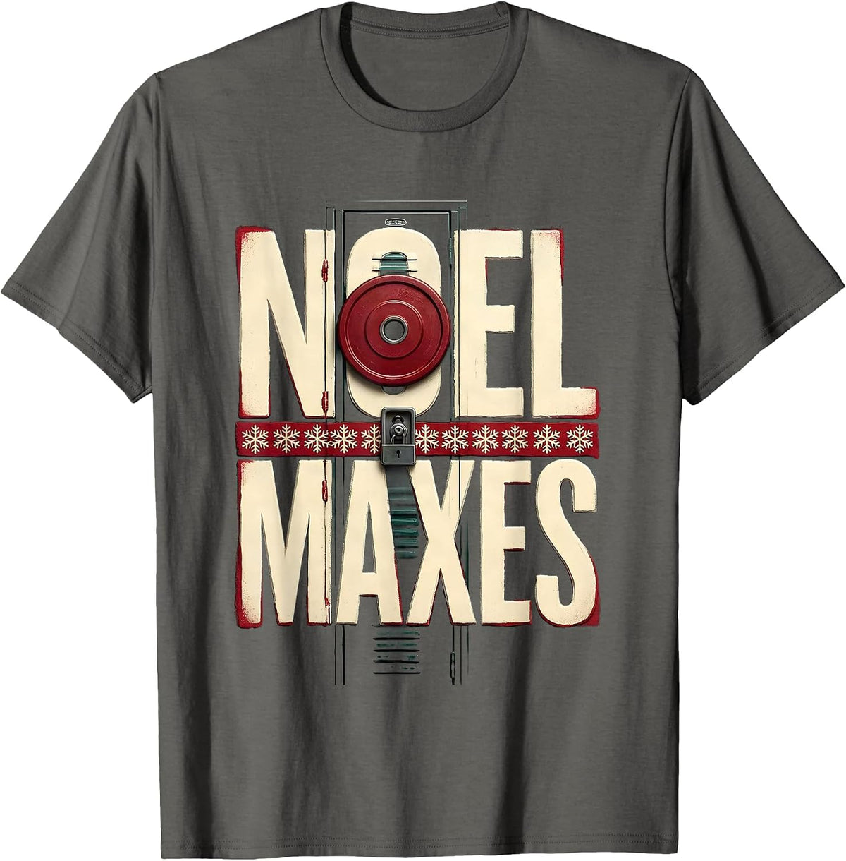 Men's Noel Maxes Funny Christmas Gym Workout Weightlifting Gift T-Shirt - Asphalt Grey