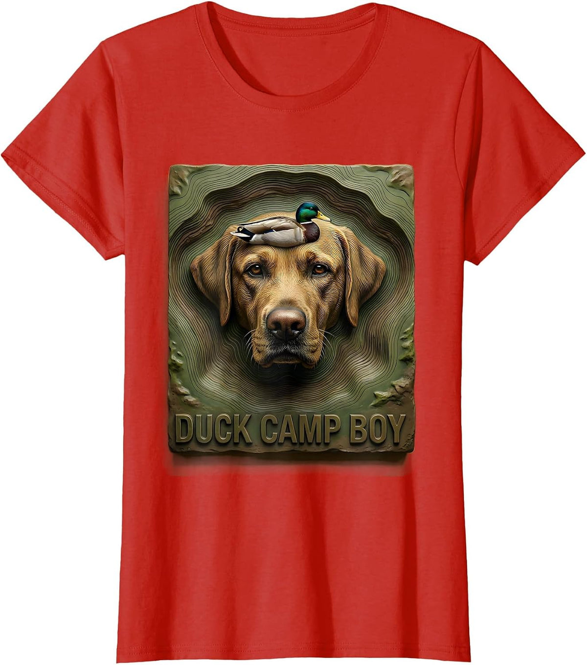 Duck Camp Boy Vintage Labrador Hunting Dog Rural Heritage T-Shirt - Red