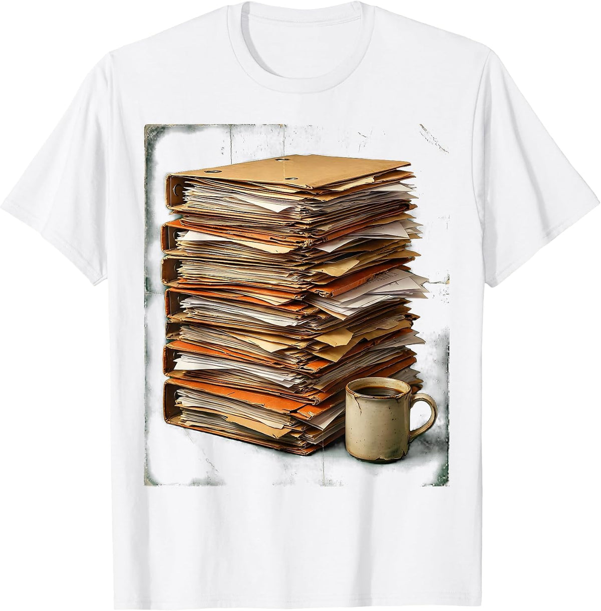 Men's Social Worker Case Files Coffee Graphic T-Shirt - White
