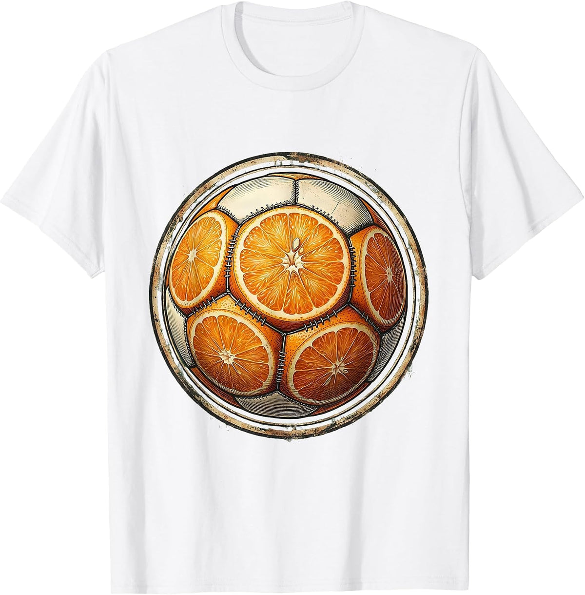 Men's Soccer Dad Orange Slice Soccer Ball Graphic T-Shirt - White