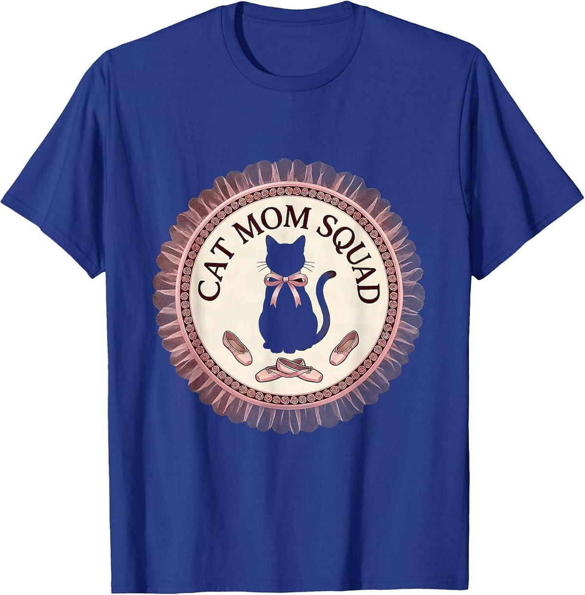 Cat Mom Squad Proud Feline Parent Design T-Shirt - Royal Blue