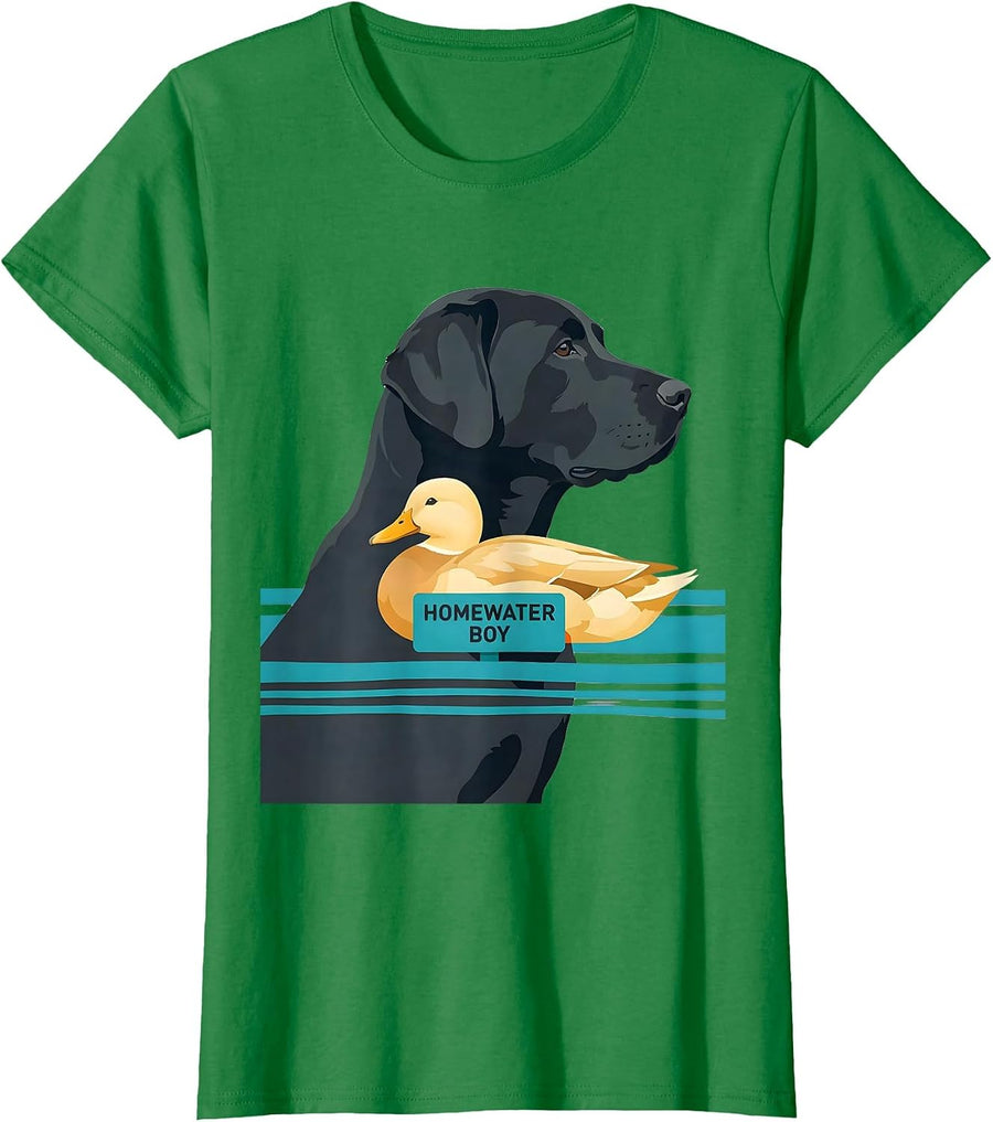 Women's Homewater Boy Southern Local Boy Labrador Duck Hunting Pride T-Shirt - Kelly Green