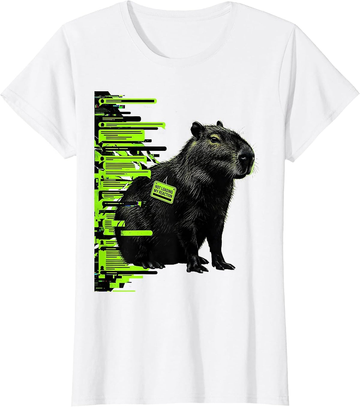 Women's Not Loading My Reaction Funny Capybara Gamer Meme Humor T-Shirt - White