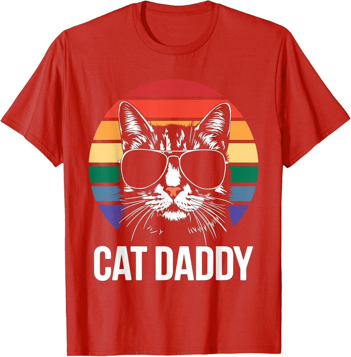 Cat Daddy Shirt Best Cat Dad Ever Men Fathers Day T-Shirt - Red