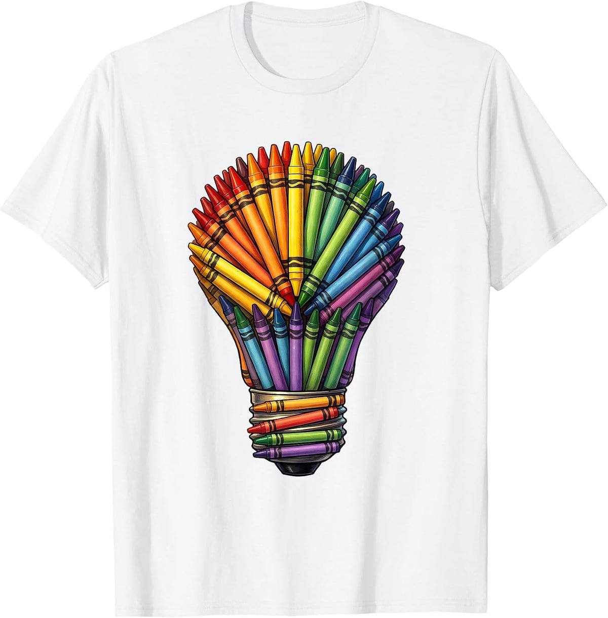 Men's Special Education Teacher Crayon Lightbulb Gift T-Shirt - White